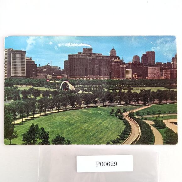 Grant Park Chicago Illinois 1960s Postcard Color Photo IL PC Aerial View - Picture 1 of 2